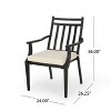 NicBex Outdoor Dining Chairs Set of 2,Acacia Wood Fixed Patio Chairs with Cushion and Backrest,Black - 3 of 4