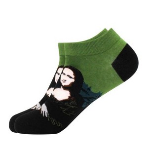 Da Vinci's Mona Lisa Famous Art Ankle Socks from the Sock Panda  (Women's or Men's Sizes) - 1 of 3