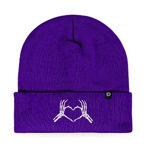 Dalix Heart of Bones Embroidered Beanie Skeleton Warm Winter Knit Hat for Women - 1 of 4