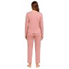YafeMarte Women’s Super Soft Knit 2-Piece Long Sleeves Pajama Set with Contrast Design - 3 of 4