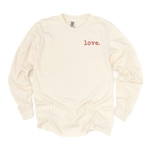 Simply Sage Market Embroidered Love Typewriter Mini Garment Dyed Long Sleeve - 1 of 4