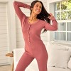 ADR Women's Pajamas, Soft Ribbed Knit Waffle Pajamas, One Piece Pajamas, Jumpsuit, Romper for Adult - 4 of 4
