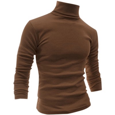 Lars Amadeus Men's Slim Fit Long Sleeve Pullover Solid Turtleneck Sweater