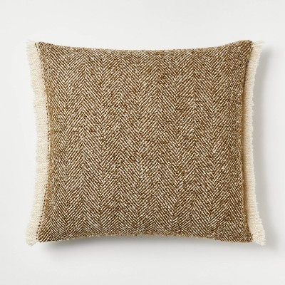 Oblong Traditional Tweed Decorative Throw Pillow Natural Brown - Threshold™