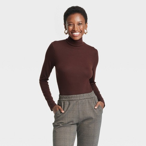 Ladies mock turtleneck tops best sale