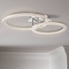 Possini Euro Design Bainbridge Modern Ceiling Light Semi Flush-Mount Fixture 26 1/4" Chrome Silver 2-Ring LED for Bedroom Kitchen - 2 of 4