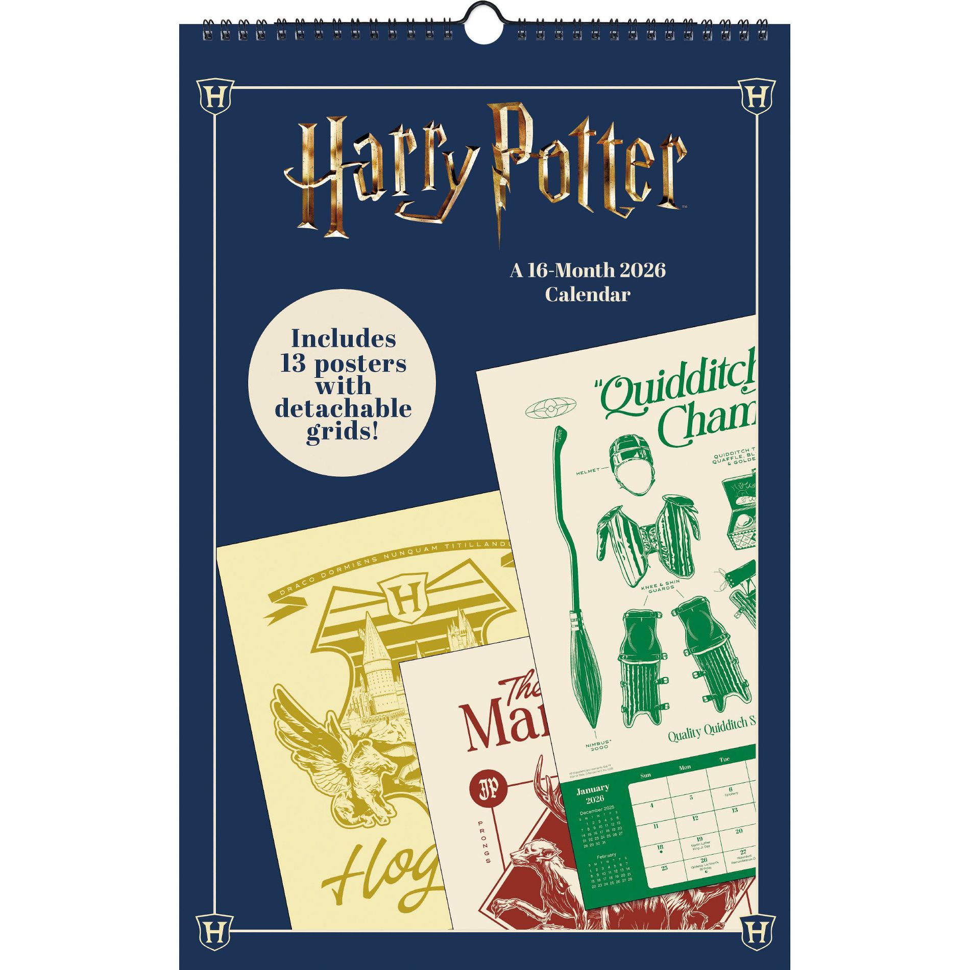 Trends International 2026 Harry Potter 11"x17.2" Oversized Calendar