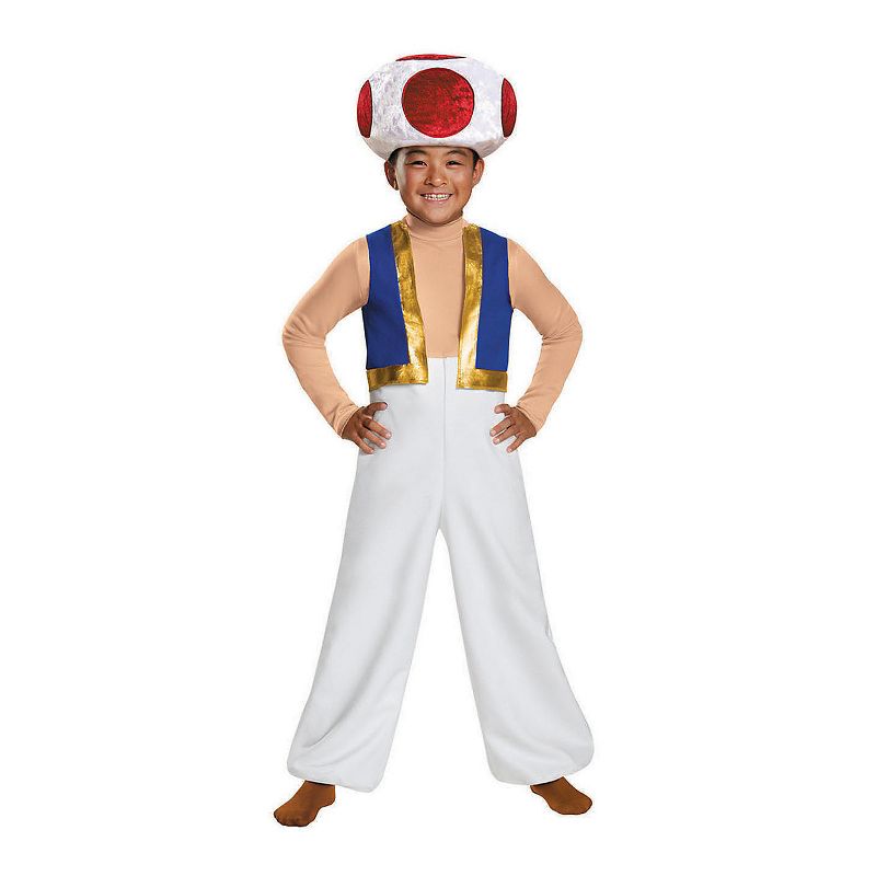 Disguise Boys' Deluxe Super Mario Bros. Toad Costume, 1 of 2
