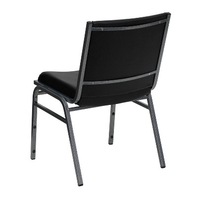 Heavy Duty Black Vinyl Metal Stackable Side Chair