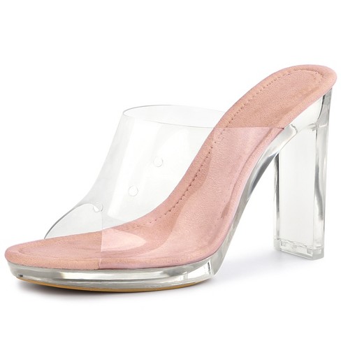 Clear on sale block sandals