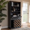 Mattia and Oak Finished Wood Wine Cabinet Gray/Brown - BaxtonStudio - 3 of 4
