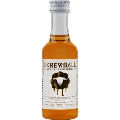 Skrewball Peanut Butter Flavored Whiskey - 50ml Bottle