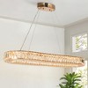 LNC Brusmogan 1-Lights 37" Luxury and Glam Rectangle Integrated LED Kitchen Island Pendant Lightss, Gold - 2 of 4