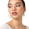 SOHI Women's Daisy White Beaded Hoop Earrings - 4 of 4