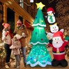 Costway 8.7FT Inflatable Christmas Tree with Santa Claus & Snowman & Penguin Blow-up Xmas Decoration w/Multicolor Disco Light - 2 of 4
