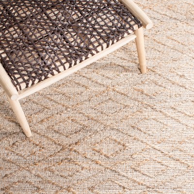 Natural Jute and Cotton Handwoven Geometric Area Rug