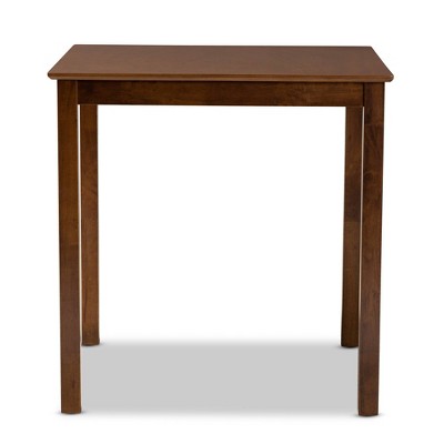 Lenoir Contemporary Walnut Wood Square Counter Height Pub Table