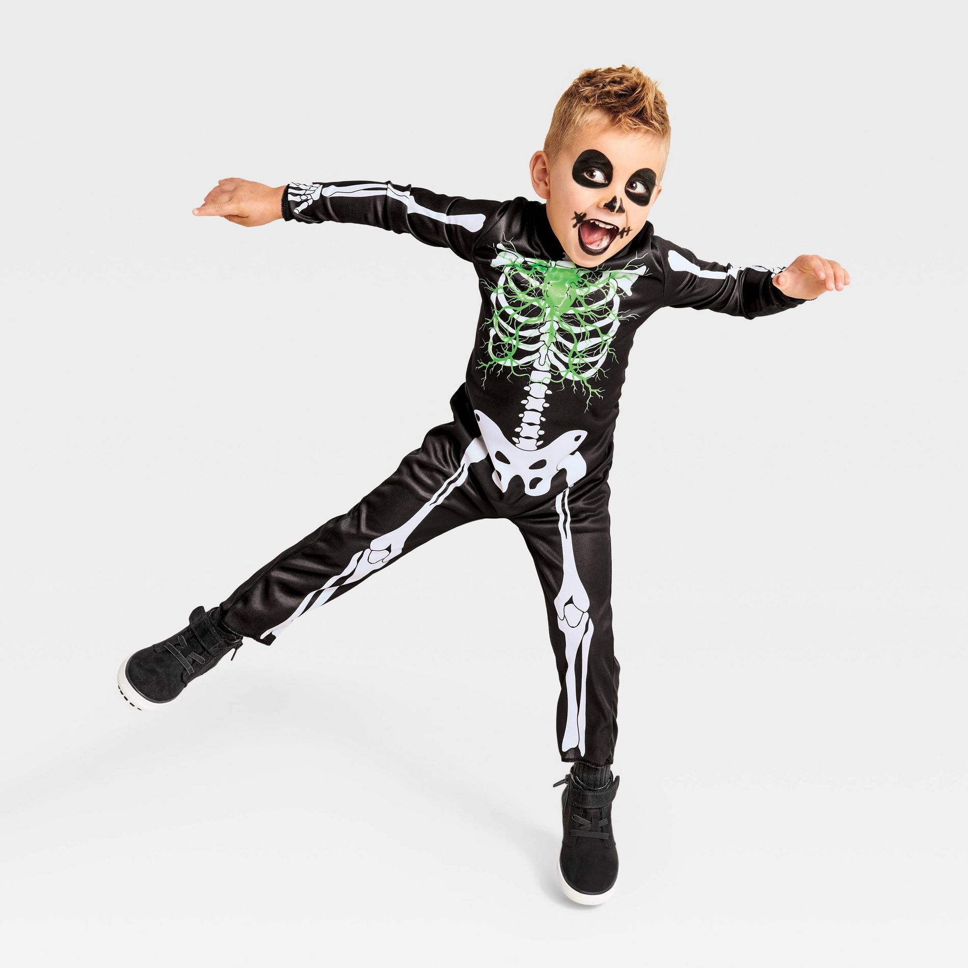 Toddler Glows under Blacklight Electric Bones Skeleton Costume - Hyde and EEK! Boutique™