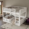 TIRAMISUBEST Twin XL/ Full XL/ Queen over Queen Size Kids Bunk Bed Frame with Pegboard Storage Box and Built-in Bookshelf - 3 of 4