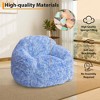Cozy Faux Fur Bean Bag Chair with Armrest, Soft Bean Bag Couch for Gaming, Reading & Relaxing - 3 of 4