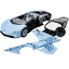 Skill 1 Model Kit McLaren Speedtail Light Blue with Black Top Snap Together Painted Plastic Model Car Kit by Airfix Quickbuild - image 4 of 4