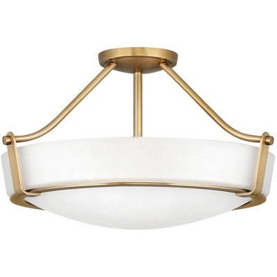 Hinkley Hathaway 20 3/4" Wide Heritage Brass White Glass Ceiling Light