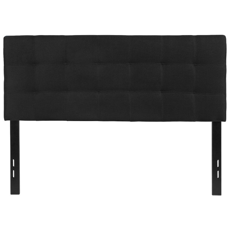 Emma and Oliver Quilted Tufted Upholstered Full Size Headboard in Black Fabric, 1 of 11
