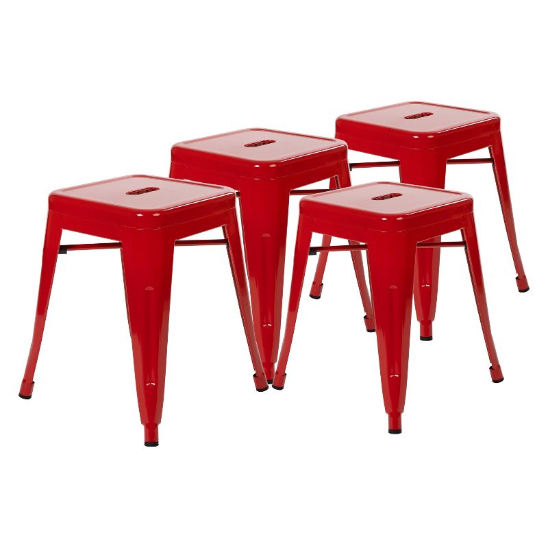 Merrick Lane Set of 4 Sloane 18" High Backless Stacking Dining Stools with Durable Metal Frame, 1 of 12