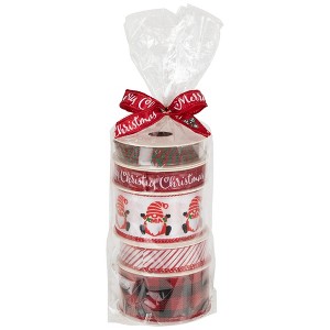 Northlight Set of 5 Santa Gnome Matching Themed Craft Christmas Ribbons 1.5" x 3 Yards - 1 of 4