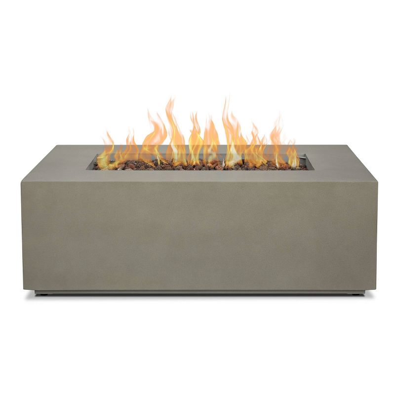 Aegean Small Rectangle Fire Table with NG Conversion Mist Gray - Real Flame, 3 of 13