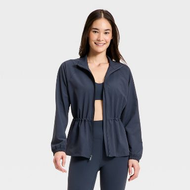 Women's Woven Peplum Jacket - All In Motion™ Dark Blue S : Target