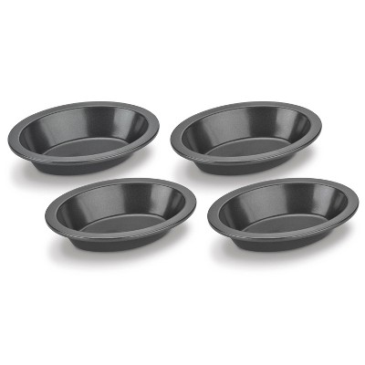 Cuisinart 4pc Mini Oval Pan Set - CMBM-4OPD: Nonstick Steel Bakeware, Dishwasher-Safe, Charcoal Gray, Lifetime Warranty