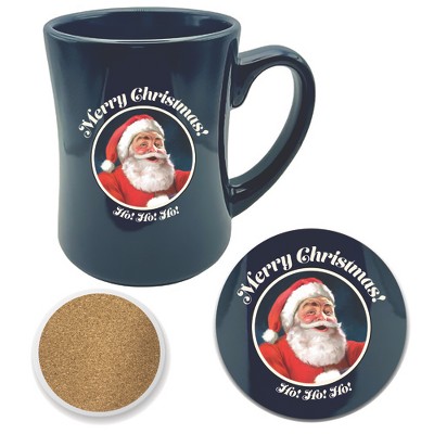 Courtside Market Santa Sleigh & Coaster Set 19 oz Dinner Mug & Coaster Set