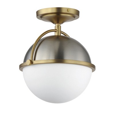 Maxim Lighting Duke 1 - Light Semi-Flush Mount in  Satin Nickel/Satin Brass