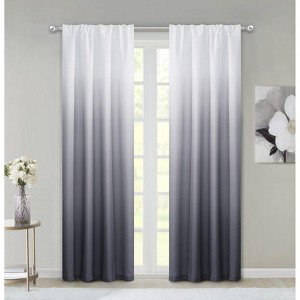 Dainty Home Shades Ombre Room Darkening Rod Pocket Panel Pair 80" X 84" - 1 of 4