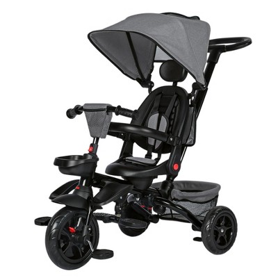 Kinder King 7 in 1 Kids Baby Stroller Tricycle Folding Toddler Trike w/Adjustable Push Handle