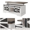 Lift Top Coffee Table, Wood Coffee Table with Storage and Hidden Compartment, - 4 of 4