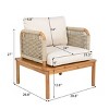 Single Patio Furniture Outdoor Club Chair with Cushions,Acacia Wood Frame and Rope Weave for Garden,Patio,Balcony-The Pop Home - 4 of 4