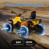24V Kids Ride on Car, 2 Seater Electric ATV Car, 3 Speed Ride on Toy with LED Lights, 2WD/4WD Power, Music  for Boys Girls - 4 of 4