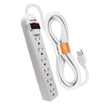 Digital Energy 15 FT USB-C and USB-A 8 Outlet 4200 Joules Surge Protector  Power Strip, 3 Wide Spaced Outlets, White