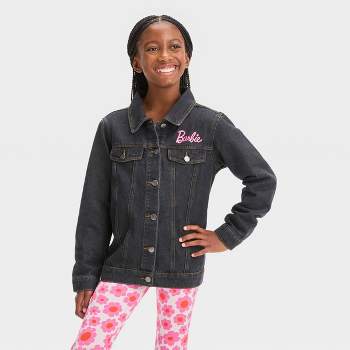 Girls' Barbie 'Make Waves' Jeans Jacket - Black