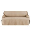 Duck T Cushion Sofa Slipcover Tan - Sure Fit: Cotton Fabric, Machine Washable, Indoor Stretch Fit Cover - 2 of 4