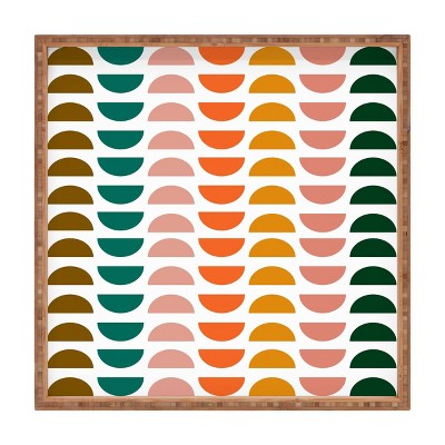 17" Wood June Journal Large Retro Geometrics Tray - society6