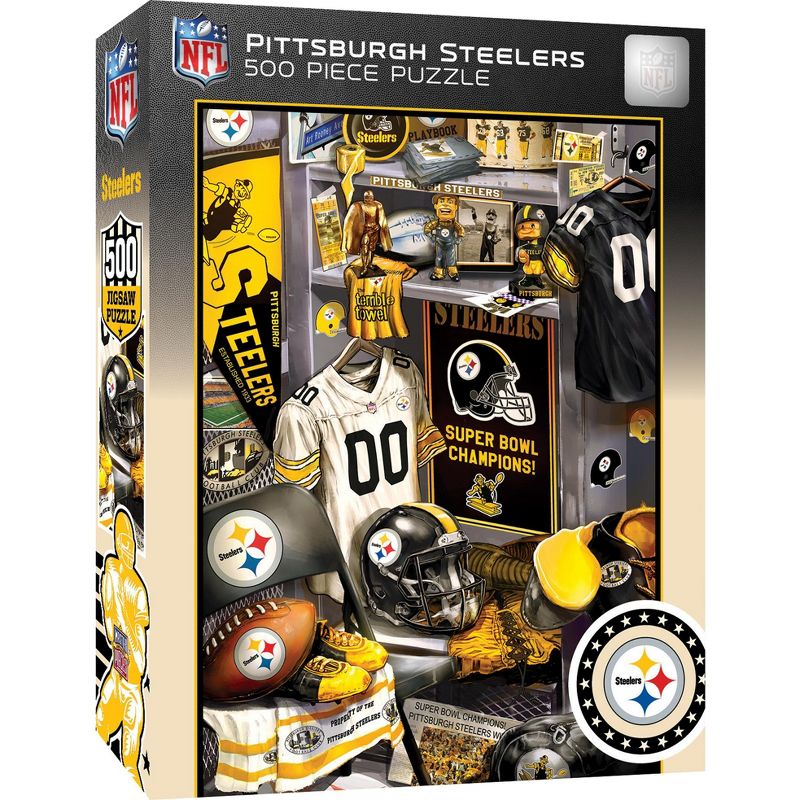 MasterPieces 500 Piece Puzzle - Pittsburgh Steelers Locker Room - 15"x21", 1 of 7