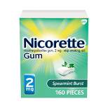 Nicorette 2mg Stop Smoking Aid Nicotine Gum - Spearmint Burst - 160ct