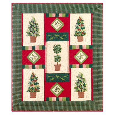 C&F Home Colonial Williamsburg Festive Topiaries 50" x 60" Throw Blanket