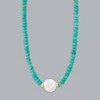 Ross-Simons 11.5-12.5mm Cultured Pearl and 4-5mm Turquoise Bead Necklace With 14kt Yellow Gold Size 20 - 3 of 4