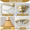 KAISITE Modern Golden Metal Fabric Shade Ceiling Fan with Light Remote Reversible Motor - 4 of 4