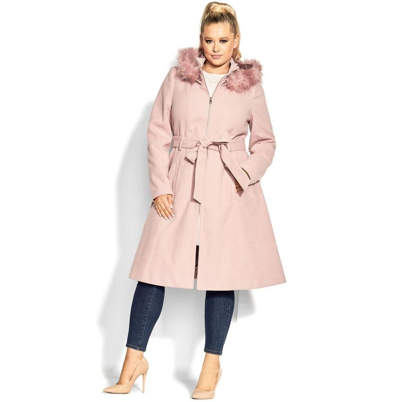 Women's Plus Size Miss Mysterious Coat - blush | CITY CHIC, 1 of 6