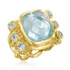 Ross-Simons 13.00 Carat Aquamarine and .70 ct. t.w. Sky Blue Topaz Ring in 18kt Gold Over Sterling - 4 of 4
